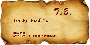 Tordy Buzád névjegykártya